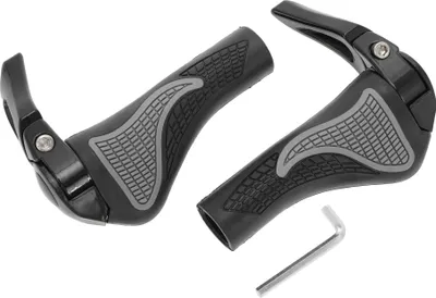 Produktbild von 1 Satz Fahrradgriffe, rutschfeste ergonomische Fahrradgriffe, Schafshorn-Fahrradlenkergriffe für E-Bike Trekking Bike MTB, Grau Schwarz
