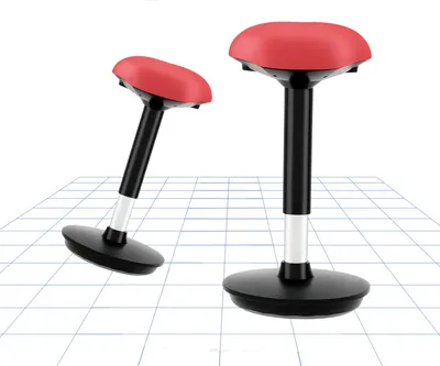 Produktbild von FLEXISPOT 2er Set Wobble Hocker – Ergonomische Arbeitshocker & Stehhilfen, höhenverstellbar, drehbar, ideal für Büro & Stehpult (Rot)