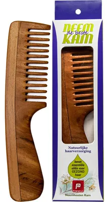 Productafbeelding van Holisan Neem houten kam handvatgrof (1 stuk)
