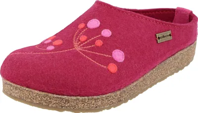 Produktbild von Haflinger Damen Hausschuh Stickerei Pantoffel Filz Grizzly Amaya 751009, Größe:41 EU, Farbe:Rot