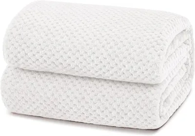 Obrázok produktu pre Plyšová deka, mäkká, 130x170 cm, s vaflovým vzorom, vhodná na pohovku a posteľ