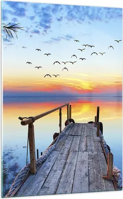 Produktbild von Bilder auf glas - Einteilig - Brücke See - 70x100cm - Glasbilder - Wandbilder - Bilder - Kunstdruck - zum Aufhängen bereit - Wanddekoration aus Glas - Glas Bilder - Wandbild auf Glas - GPA70x100-3818