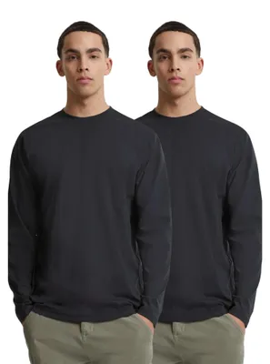 Produktbild von Urban Classics - "Basic" T-Shirt für Herren(2er-Pack) Langärmlig TN751 (S) (Schwarz)
