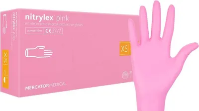 Obrázok produktu pre Ružové nitrilové rukavice A'100 veľkosť xs