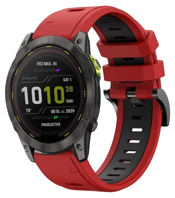 Obrázok produktu pre Pre Garmin Enduro 3 Dvojfarebný športový silikónový remienok 26 mm Red / Black
