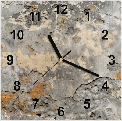 Produktbild von Wanduhr aus Glas mit Motiv Verwitterte Wand- 30 x 30 cm - inkl. Aufhängesystem