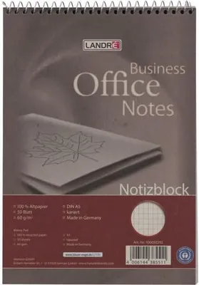 Obrázok produktu pre LANDRÉ® 100050292 LANDRÉ® Notizblock Recycling  DIN A5 kariert