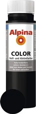 Produktbild von Alpina Voll- und Abtönfarbe Schwarz 250 ml