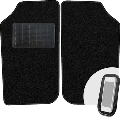 Produktbild von moto-MOLTICO Vorne Fußmatten Auto Velours Autoteppiche Schwarz Automatten Set 2-teilig passend für Peugeot 206 CC 1998-2009