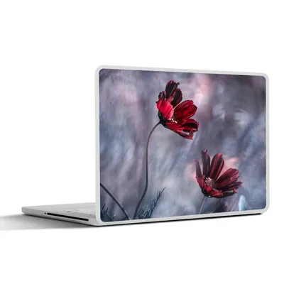 Produktbild von MuchoWow® Laptop Aufkleber Sticker Cover Blumen - Rot - Pflanzen - Natur 32.5x23.5 cm - Sticker für Laptop - Selbstklebend