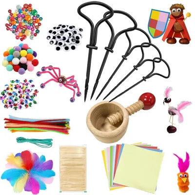 Produktbild von Kastanienbohrer Set mit Halter für Kinder, 5 Handbohrer 1,5-5mm, Bastelzubehör Herbst