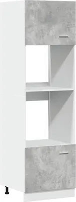 Produktbild von vidaXL Mikrowellenumbauschrank Lyon Betongrau 60x57x207 cm Holzwerkstoff