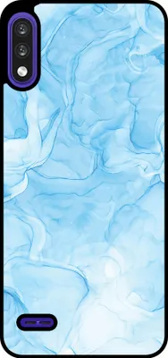 Produktbild von Smartphonica Handytasche Passend für LG K22 mit Marmordruck - TPU Rückendeckung Fall Marmor Design - Hellblau