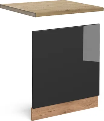Produktbild von Frontblende Vicco R-Line Anthrazit Hochglanz 60 cm , AP Eiche, Model 46205