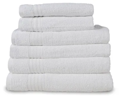 Produktbild von Brielle 6-teiliges Handtuch - Set aus 100% Baumwolle, 2-tlg Badetücher(70x140cm), 2-tlg Handtucher(50x100cm), 2-tlg Gästehandtücher(30x50cm), Weiß