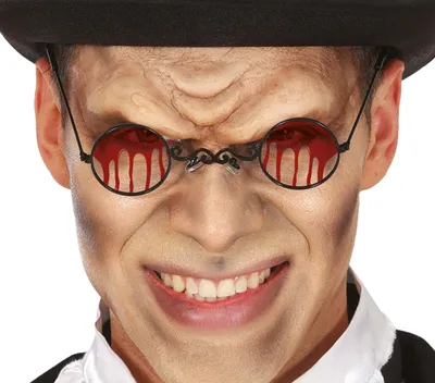 Immagine prodotto di Occhiali Halloween Vampiro Croce Rossa Gotico Accessorio Costume Notte Uomo Moda, Colore: Rosso