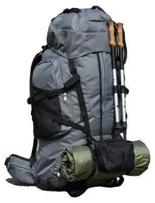 Image de Sac à dos de randonnée, capacité de 100 litres, fabriqué en tissu Oxford, de couleur GRIS