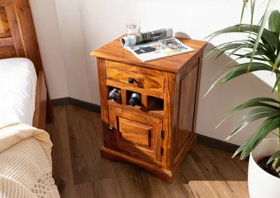Produktbild von MASSIVMOEBEL24 Nachttisch Akazie 46x40x65 honig lackiert OXFORD #268