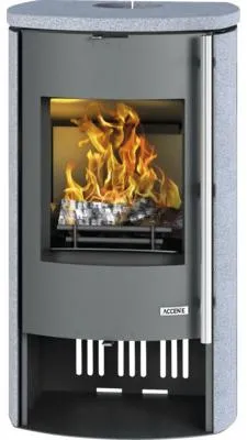 Produktbild von Kaminofen ACCENTE Nyborg 4.0 GTS Granit grau 7 kW mit Holzfach und Wärmefach