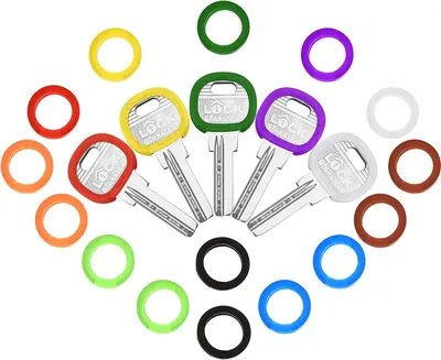 Produktbild von schlüsselkappen Flexibel Schlüsselhülle Silikon Schlüssel Kappen für Einfache Identifizierung Türschlüssel in 8 Farben Runde Tastenkappen