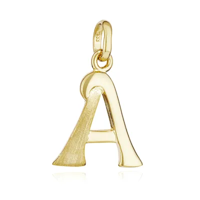 Produktbild von NKlaus Kettenanhänger Buchstabe A 333 Gelb Gold 8 Kt teilmatt 15x12mm Alphabet Amulett 13294