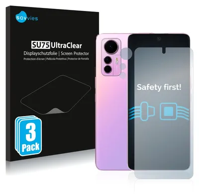 Produktbild von 6x Für Xiaomi 12 Lite (Display+Kamera) Schutzfolie Savvies Displayschutz Display Schutz Folie Klar Transparent
