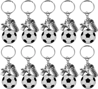 Imagen del producto de Llaveros de fútbol, 10 unidades, aleación, para aficionados al fútbol