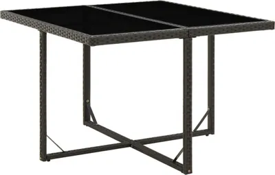 Produktbild von The Living Store Gartentisch Schwarz 109x107x74 cm Poly Rattan und Glas