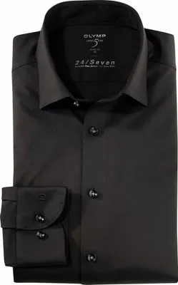 Obrázok produktu pre Košeľa Olymp extra slim fit jednofarebná čierna bavlna