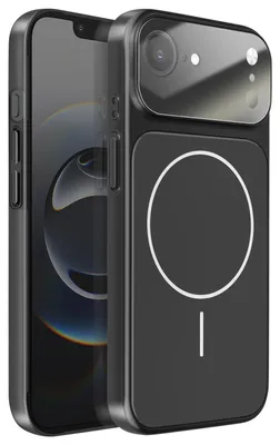 Immagine prodotto di Avizar, custodia protettiva per iPhone 17e, compatibile con MagSafe, finitura opaca effetto vetro con protezione per la fotocamera, colore nero