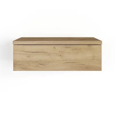 Produktbild von KOMTO Wandregal mit Schublade Honing Eiche - Nachttisch Hängend 2er Set Nachttisch Wandmontage Wandschublade Nachtschrank Hängend | Monaco 46 x 30 x 1