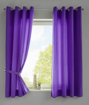 Produktbild von 2er Set Vorhänge Schal Ösen »Berlin« HxB 175x140 cm Lila Blickdicht Microsatin Lichtdurchlässig Uni Matt 20405N2