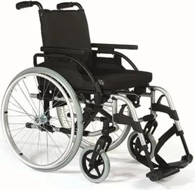 Produktbild von Rollstuhl Breezy Basix 2, Steckachse, TrBr, AOK, brillantsilber>>>>SB 52 cm