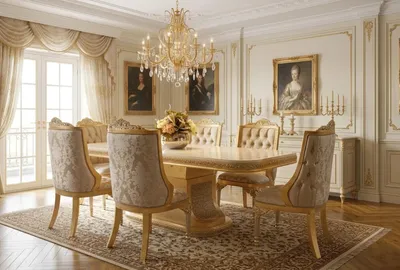 Produktbild von Elegantes Esszimmer-Set mit Esstisch und 6 stilvollen Stühlen