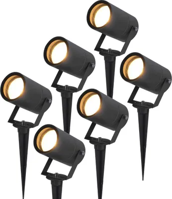 Produktbild von hoftronic LED Gartenstrahler 6x dimmbar IP65 GU10 Schwarz