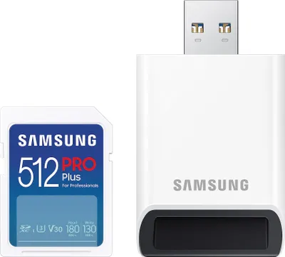 Immagine prodotto di SD Card 512GB Samsung SDXC PRO Plus (2023)(CL10) Reader retail