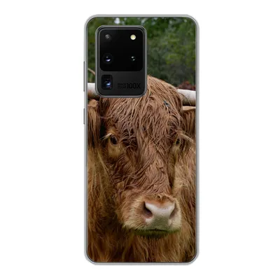 Produktbild von MuchoWow® Handyhülle Schutzhülle Hülle für Samsung Galaxy S20 Ultra Schottische Highlander - Tiere - Gras Silikon Softcase Handy Hülle - Karteninhaber