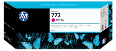 Obrázok produktu pre HP Purpurová atramentová kazeta 772 DesignJet, 300 ml, Tlačiareň HP Designjet Z5200 PostScript, Atramentový, Purpurová, CN629A, Singapúr, 283 mm