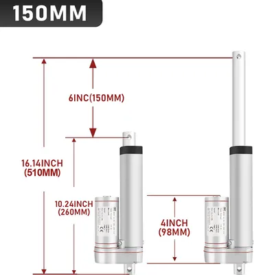 Produktbild von Fiqops 1500N Linearmotor Verstellantrieb Elektromotor Linearantrieb Linear Actuator Motor Hubgerüst Linearantriebsmotor 12V 150mm