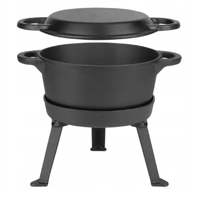 Obrázok produktu pre QLS Liatinový holandský hrniec, panvica a gril 3v1 s pokrievkou Outdoor 11401