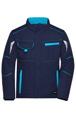 Produktbild von Workwear Softshell Padded Jacket - COLOR - navy/turquoise, Gr. 5XL