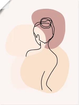 Produktbild von ARTland Poster Line Art Rücken einer Frau Größe: 45x60 cm