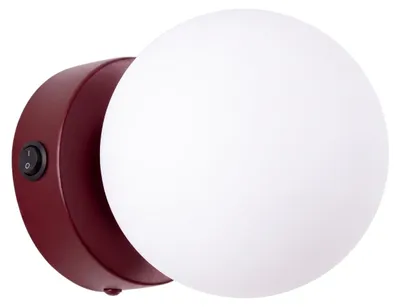 Zdjęcie produktu dla Kinkiet YOLI 1 burgund z włącznikiem 1xG9 8W stal/szkło 12x14x12cm Sollux Lighting