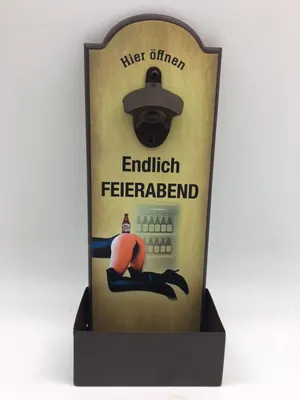 Produktbild von Wandflaschenöffner - Endlich Feierabend, GRV008