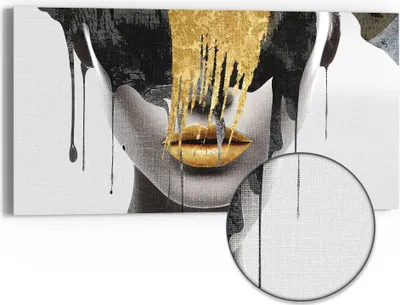 Produktbild von DEQORI Hybrid Leinwand Bild 60x30 cm 'Goldener Schimmer' Wandbild Glas flach modern