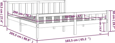 Produktbild von vidaXL Massivholzbett Weiß 160x200 cm