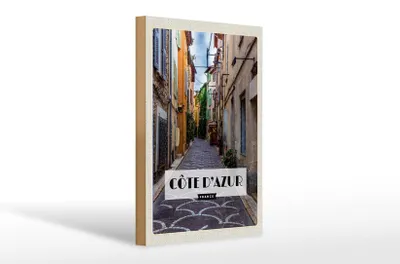 Produktbild von Holzschild Reise 20x30cm cote d'azur Mittelmeerküste