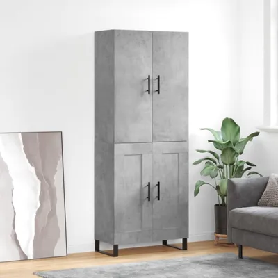 Obrázok produktu pre vidaXL Highboard concrete grey 69,5x34x180 cm odvodený drevený výrobok