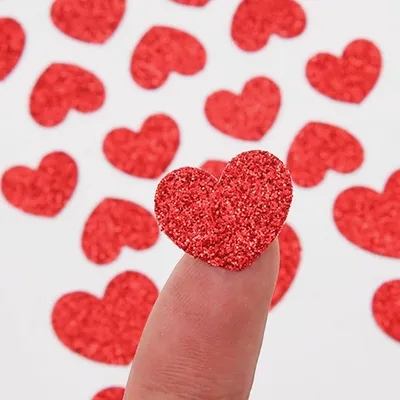 Produktbild von Valentinstag Kussmund Herz Tattoo Set - 10 Kunst Glitter Tattoos und 3 Strass Aufkleber