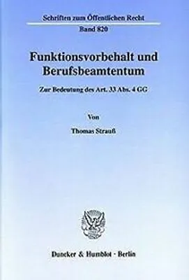 Produktbild von Funktionsvorbehalt und Berufsbeamtentum. Zur Bedeutung d... Book